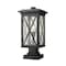 Z-Lite Brookside 1 Light Outdoor Pier Mounted Fixture, Black And Clear Seedy 583PHBS-SQPM-BK - alternate 1